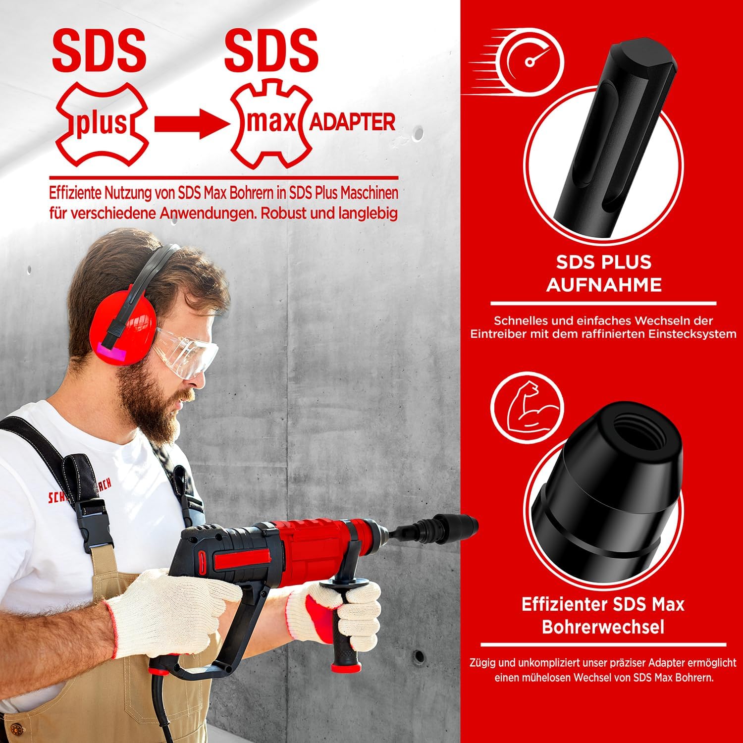 Detalle 2 de Adaptateur SDS Plus vers SDS Max 60Si2Mn