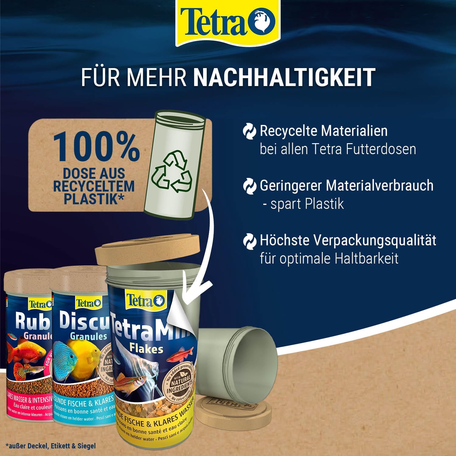 Detalle de TetraMin Granules – langsam absinkendes Futter für Fische in der mittleren Wasserschicht, 1 L Dose