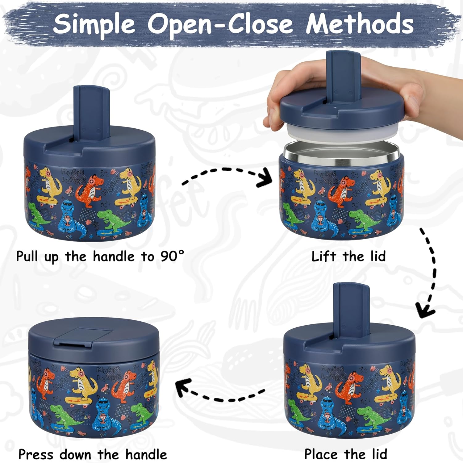 Detalle 2 de Pawtong 12oz Insulated Food Jar for Kids 🍱
