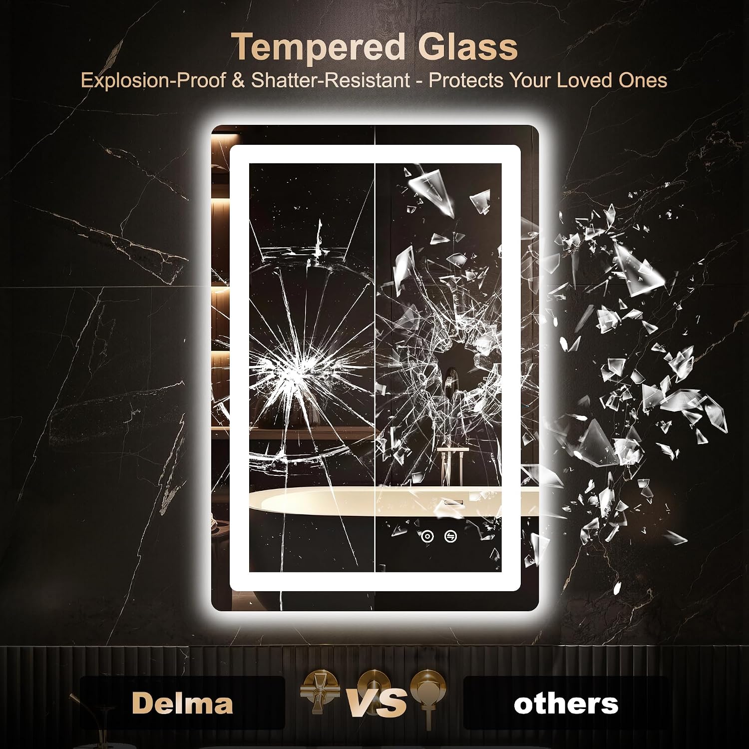 Thumbnail 4 de Delma LED Bathroom Vanity Mirror 30x20