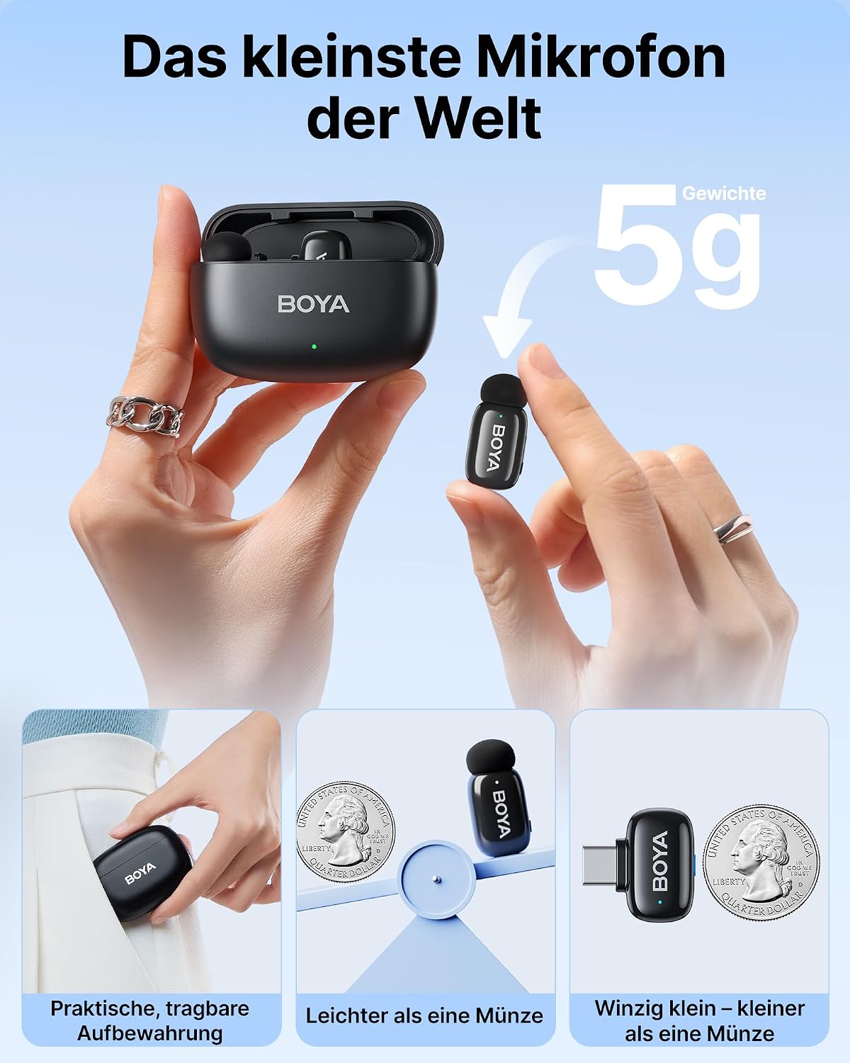 Detalle 2 de BOYA MINI Ansteckmikrofon 48 kHz đ€