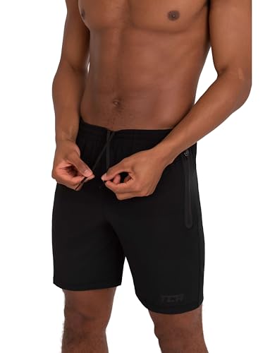 Thumbnail 1 de TCA pantalones cortos hombre de deporte con bolsillos de cremallera Elite Tech (Negro/Negro) talla XXL