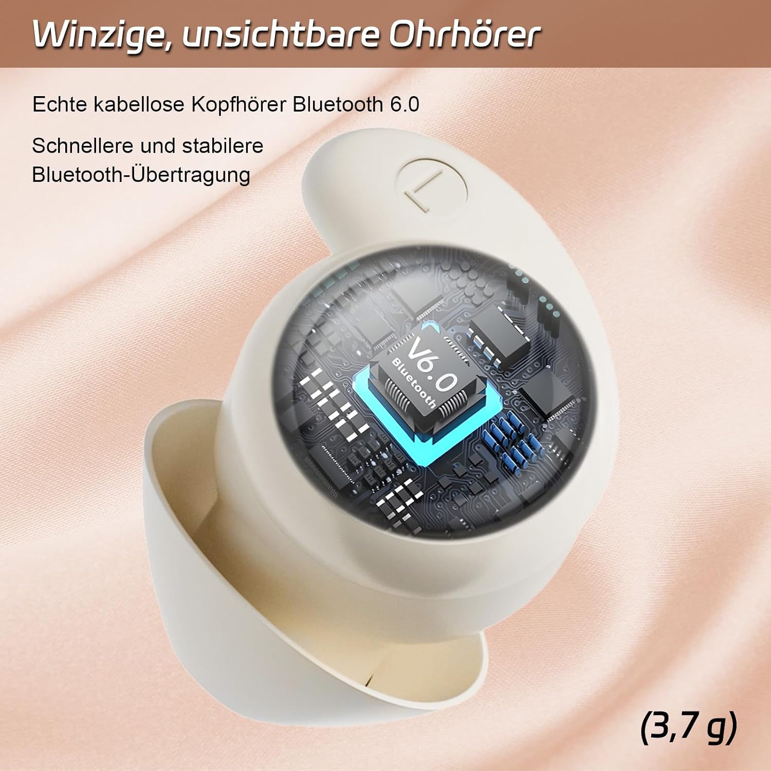 Detalle 2 de esonstyle Schlafkopfhörer – Unsichtbare Mini-Kopfhörer für Seitenschläfer mit Bluetooth 6.0 und IPX6