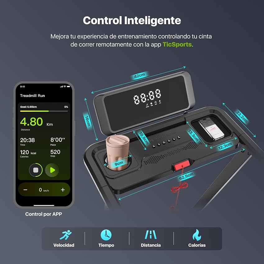 Detalle de Mobvoi Cinta de Correr 3 en 1 🏃♂️ para Casa y Oficina