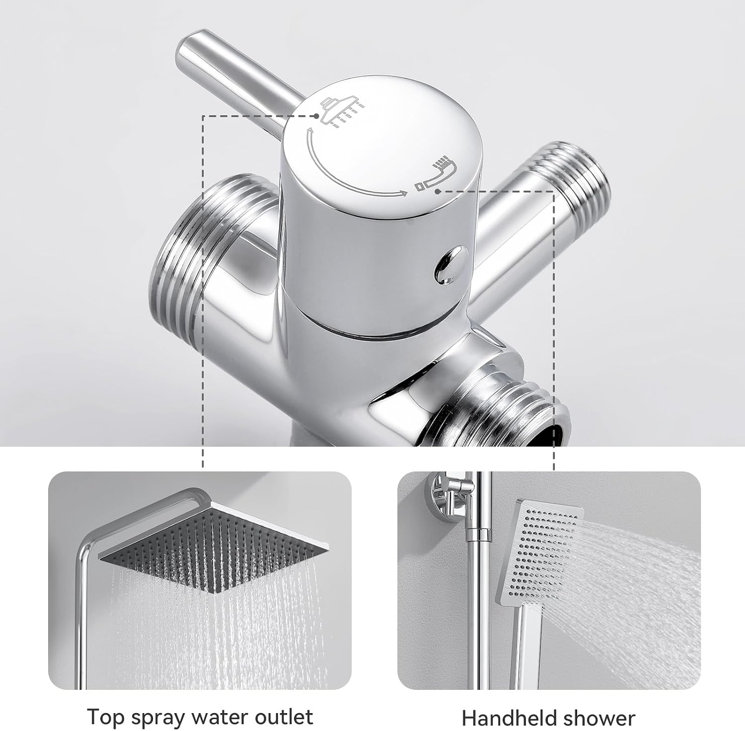 Thumbnail 6 de DERW Adjustable Shower Riser Kit with 10 Inch Rain Head
