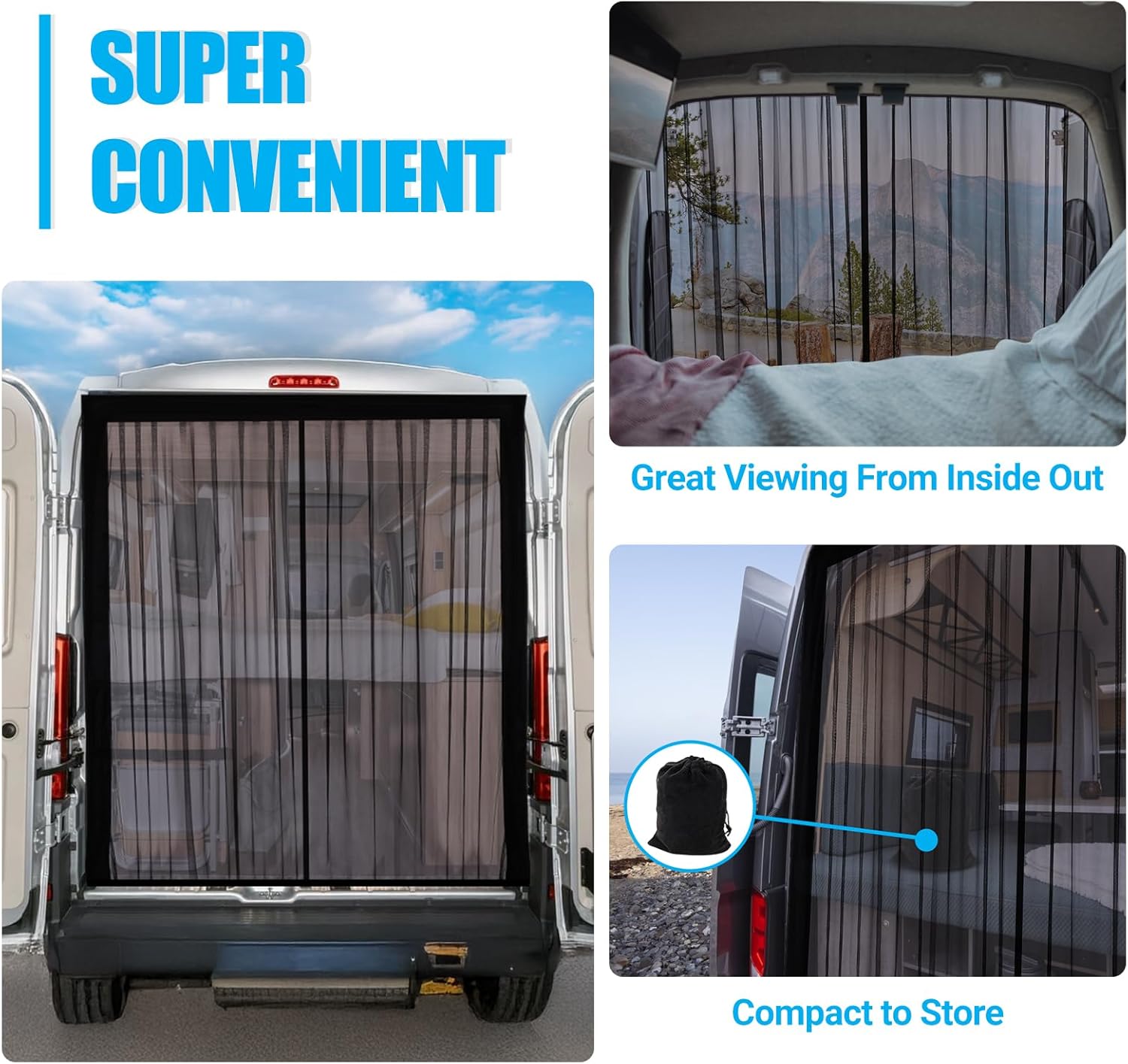 Detalle 2 de ZATOOTO Fliegengitter-Van mit Magnetverschluss – Magnetsystem, Insektenschutz für Opel Movano/Fiat Ducato Hochdach