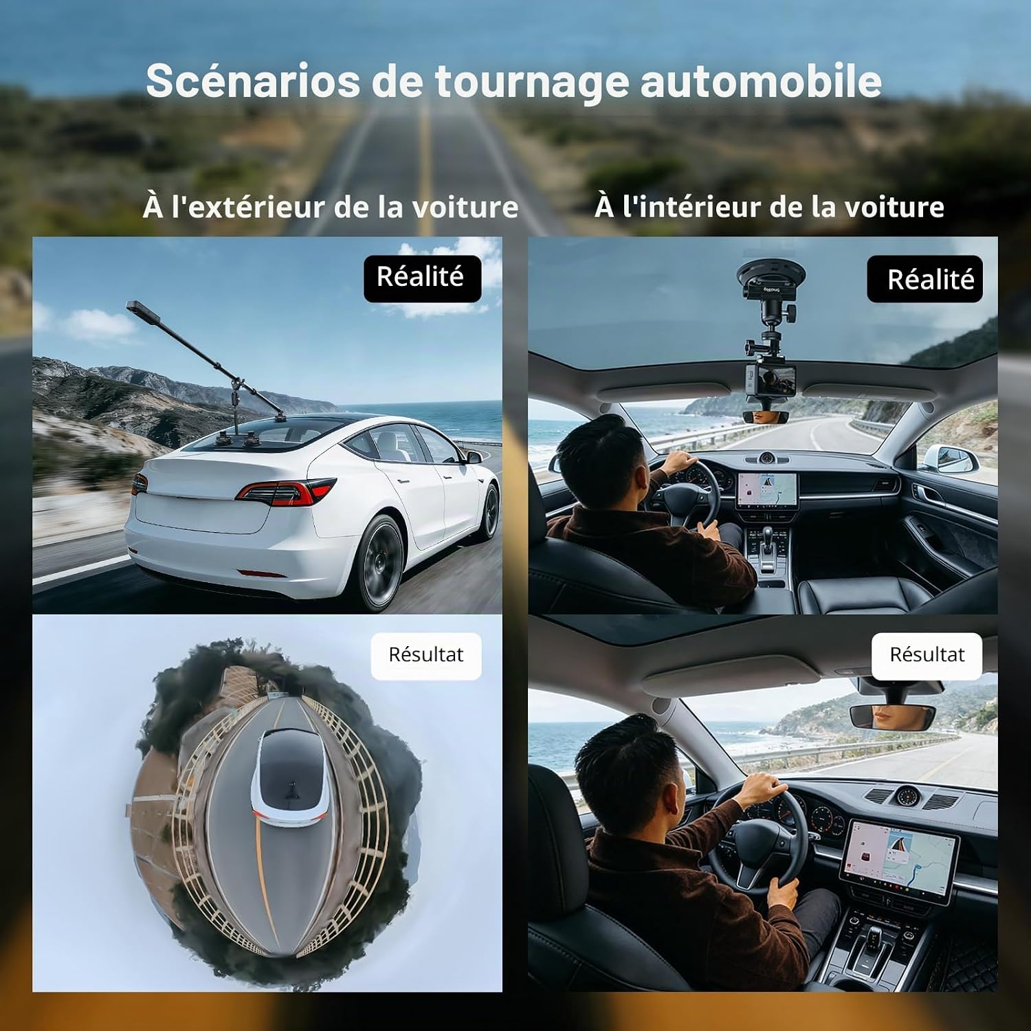 Thumbnail 6 de SmallRig Support Voiture pour Insta360/XOSMO/GoPro – Kit ventouse triple et perche télescopique 120 cm (5843)