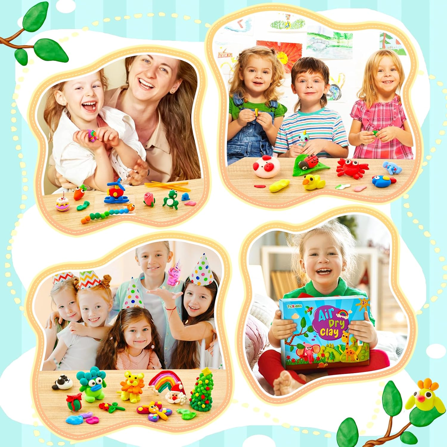 Detalle 2 de TicKiddos 36-colour air dry clay set, 72 bags 🎨