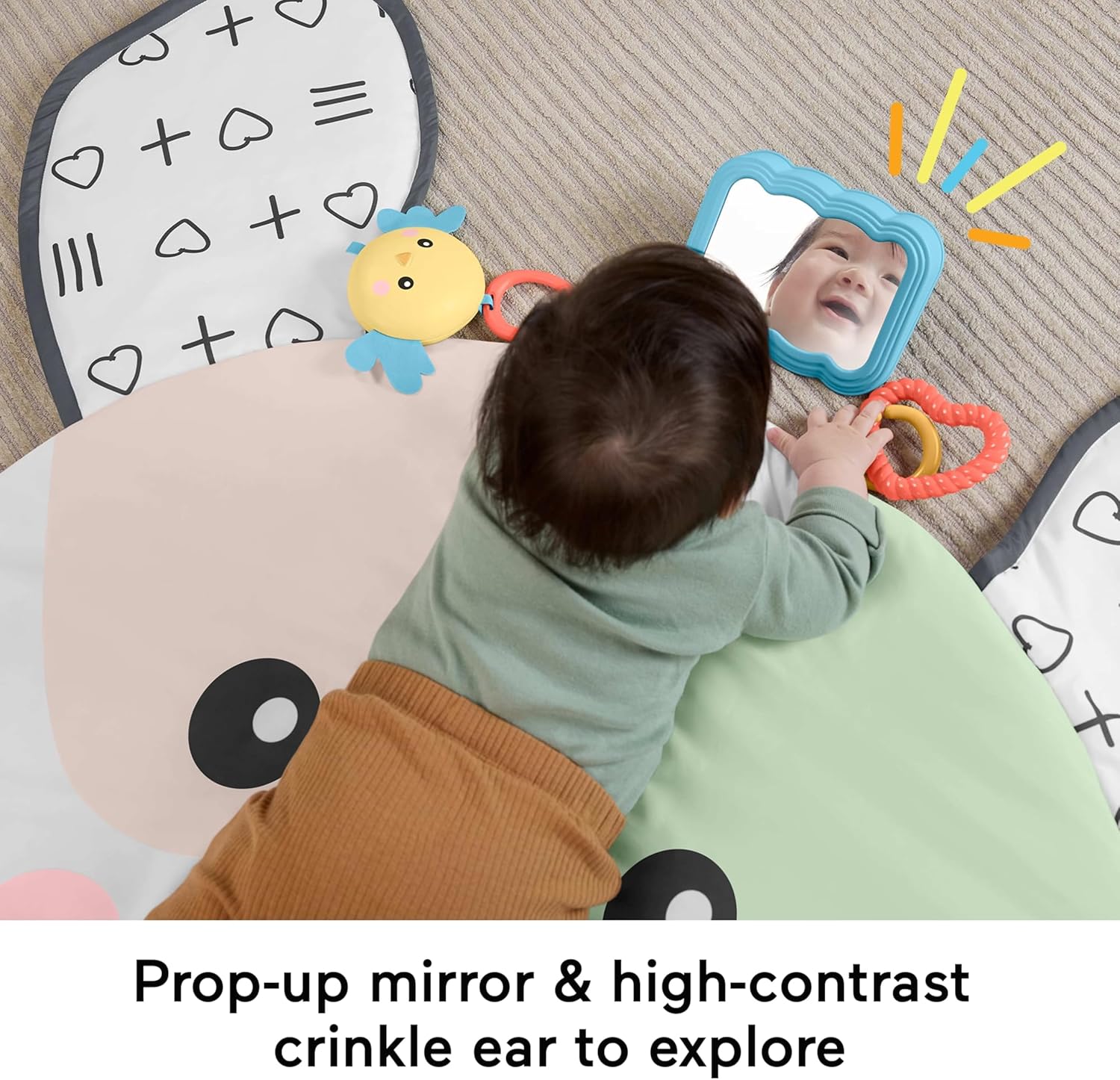 Detalle de Fisher-Price Puppy Perfection Giant Play Mat (HYR51) – baby tummy time toy for 0+ months