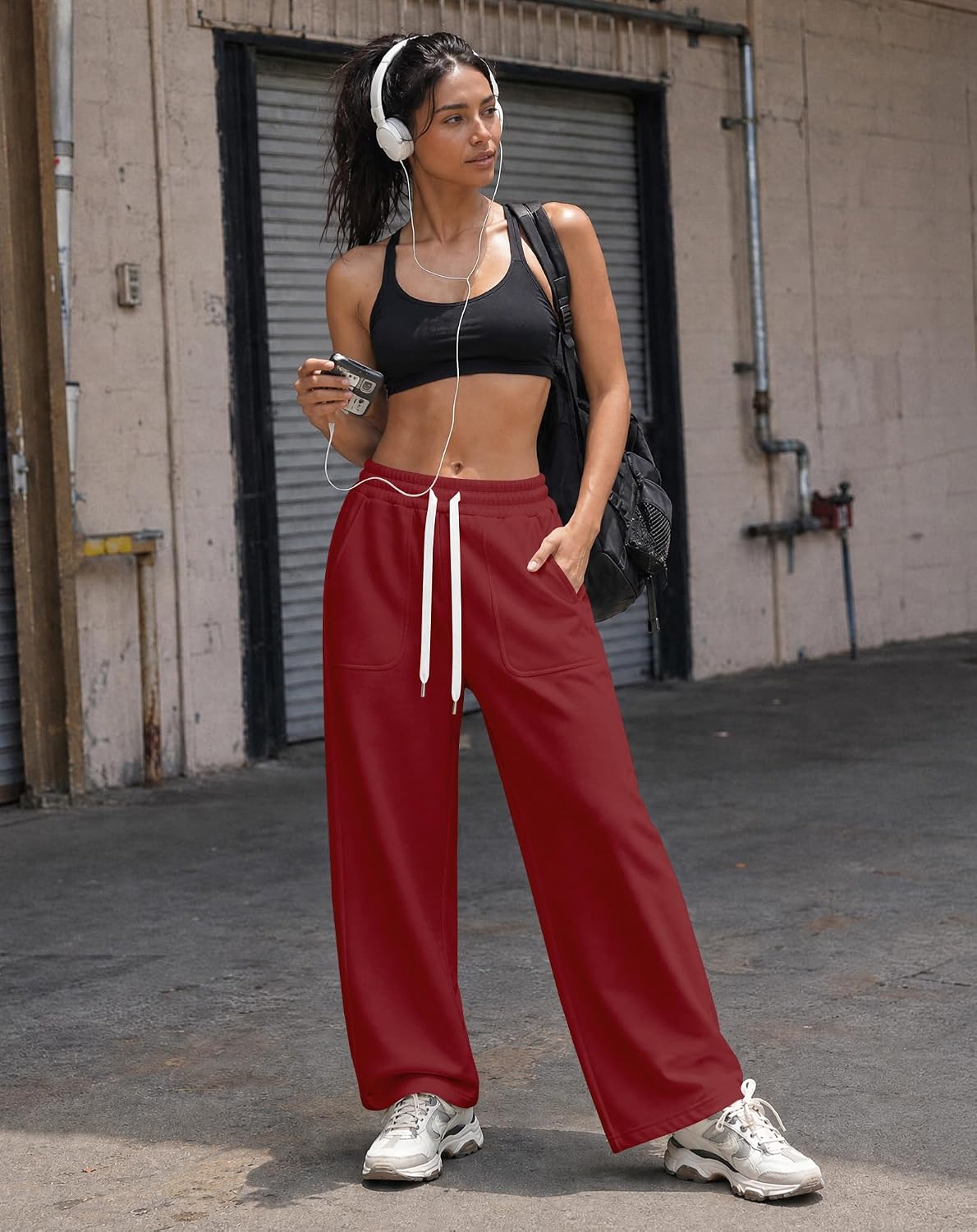 Detalle de SEMARO Wide-Leg Sweatpants, Cotton-Polyester Blend