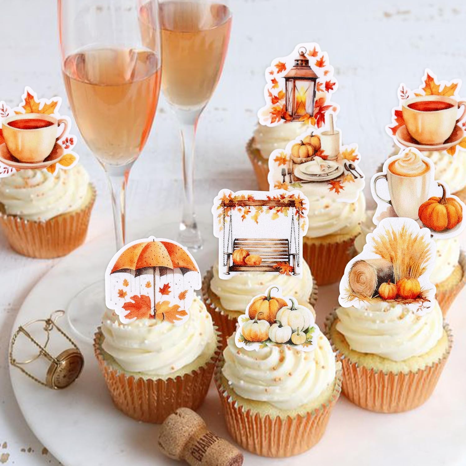 Thumbnail 4 de Keaziu Edible Hello Fall Cupcake Toppers, 40-Piece Rice Paper Set