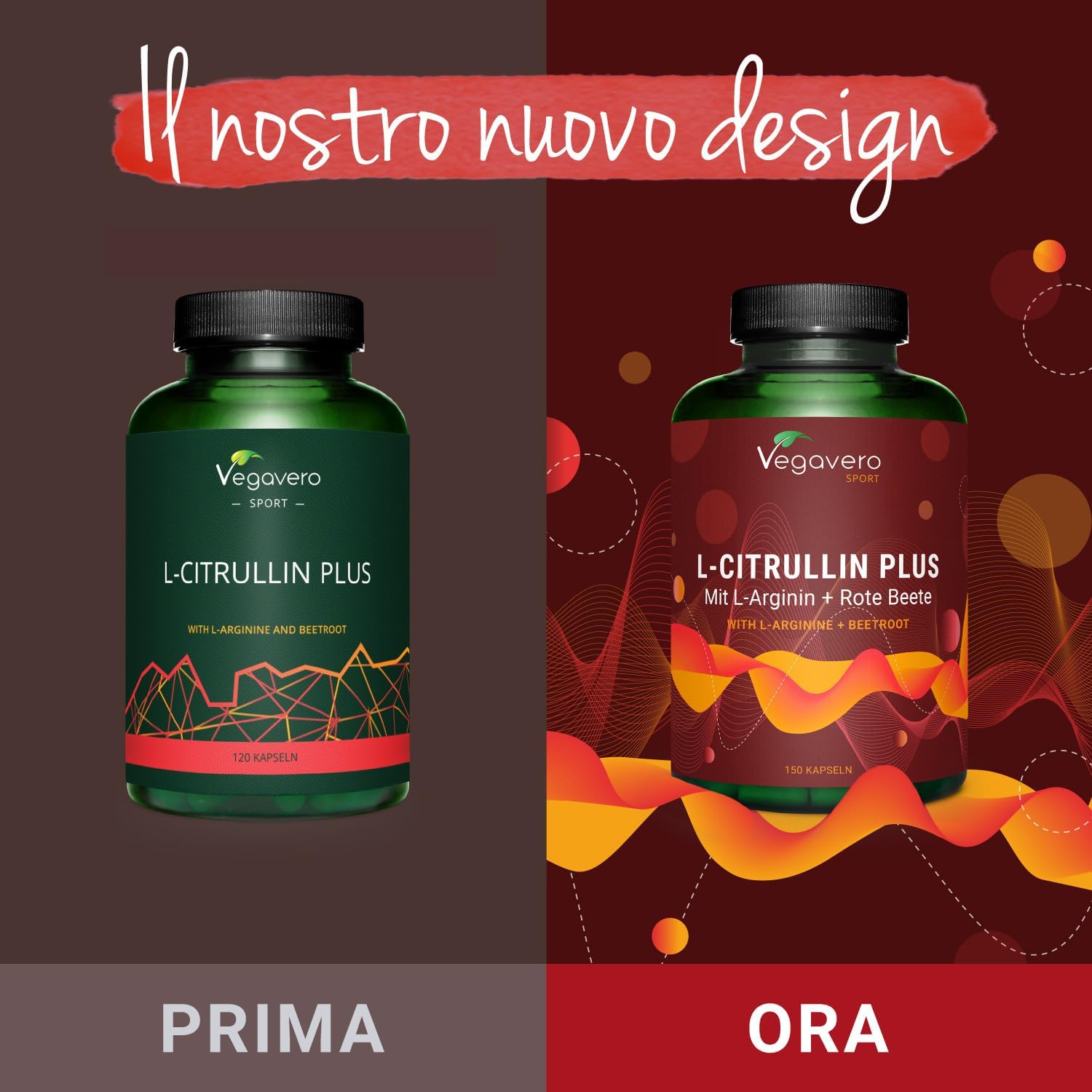 Thumbnail 1 de Vegavero L-Citrullina + L-Arginina 2946 mg (citrullina malato) con barbabietola, 150 capsule vegane