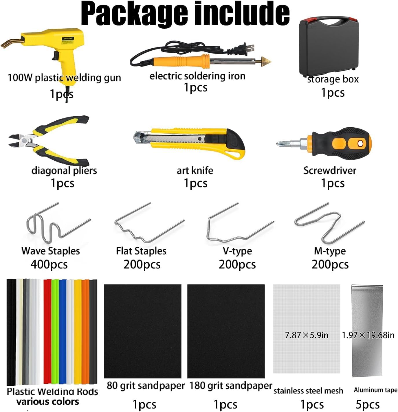 Thumbnail 1 de SONNLER Plastic Welder 1000pcs repair kit