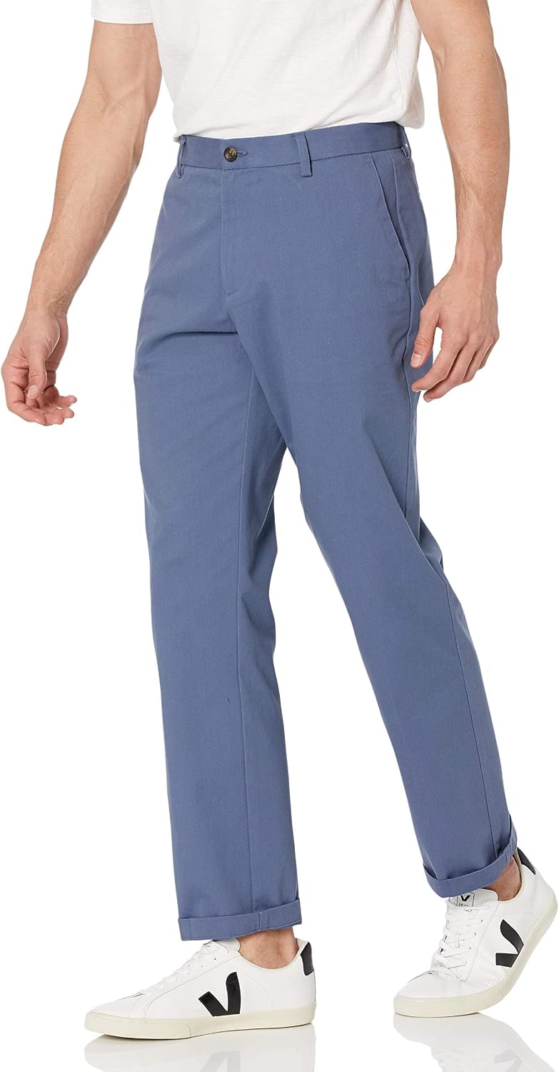 Detalle de Amazon Essentials Men’s Classic-Fit Wrinkle-Resistant Flat-Front Chino Trousers (Big & Tall)