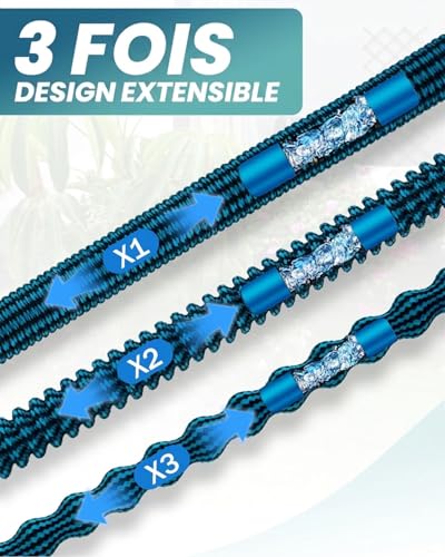 Detalle 2 de Zenmos Heavy Duty Tuyau d'Arrosage Extensible 30 m – Pistolet 10 Fonctions, Laiton 3/4" et 1/2", Léger et Robuste