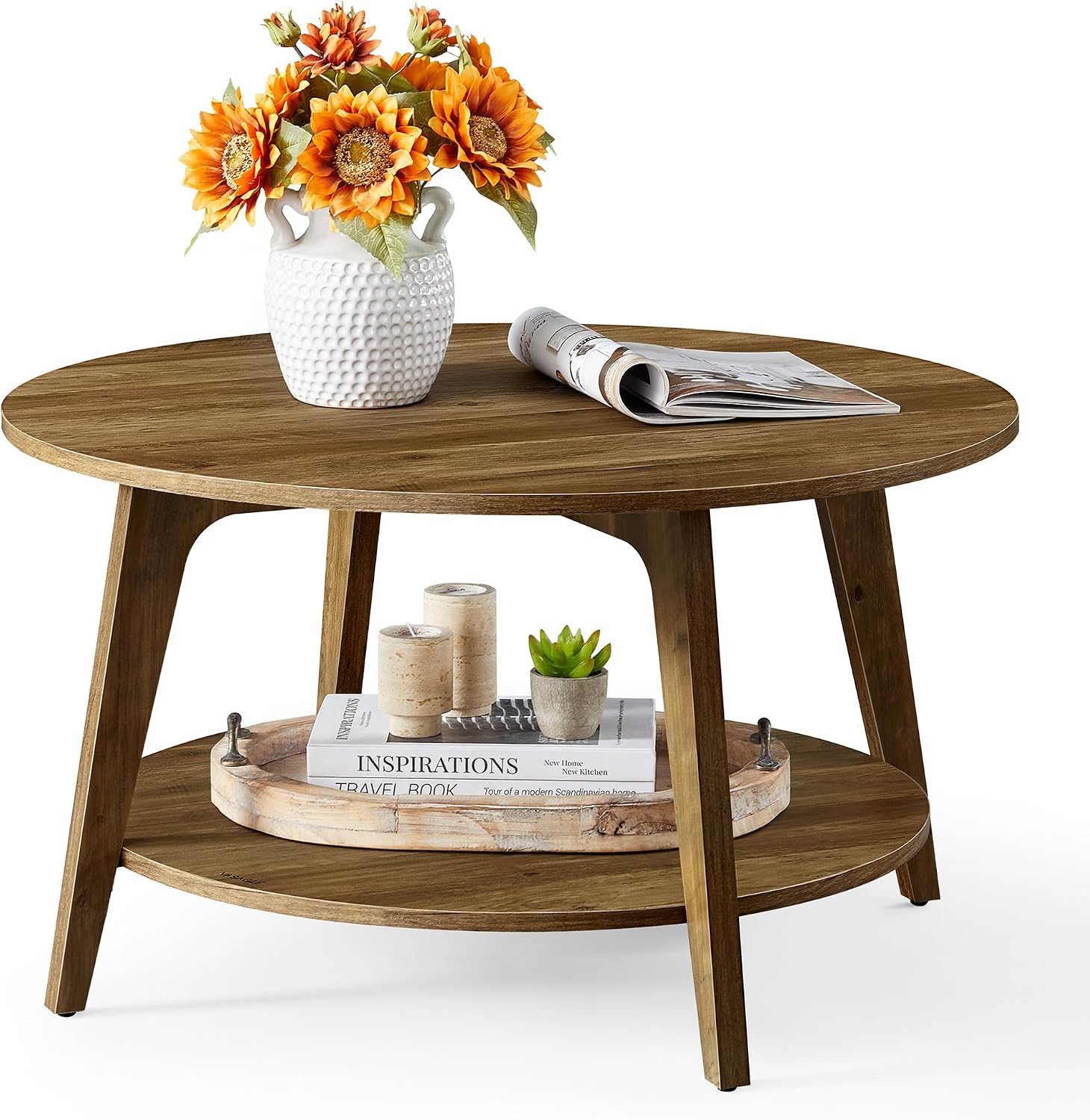VASAGLE MAEZO Round Coffee Table 31.5" dia 🌟