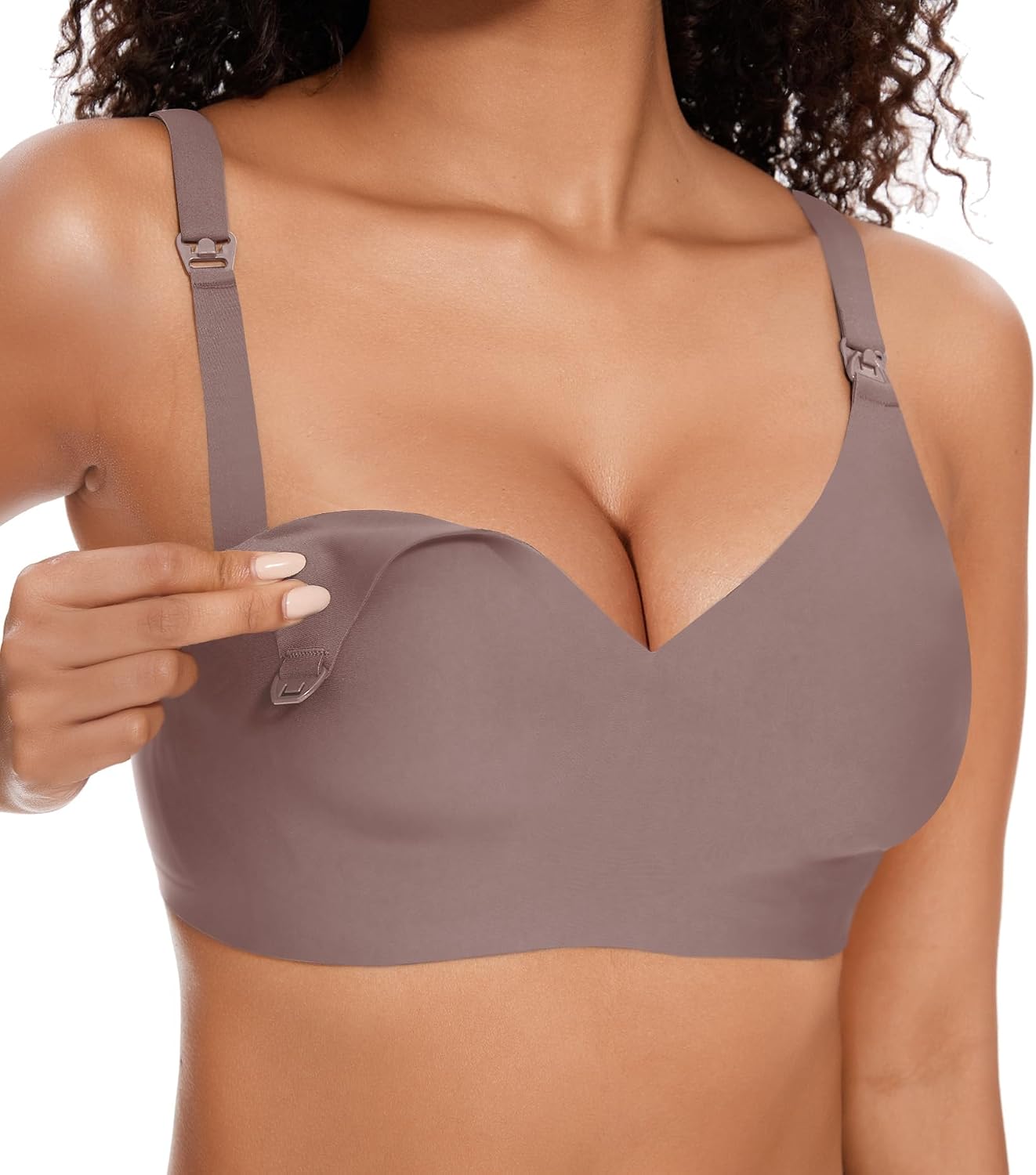 Detalle de HBselect Nursing Bras for Breastfeeding – Seamless Jelly Bra, Wireless Maternity Bralette