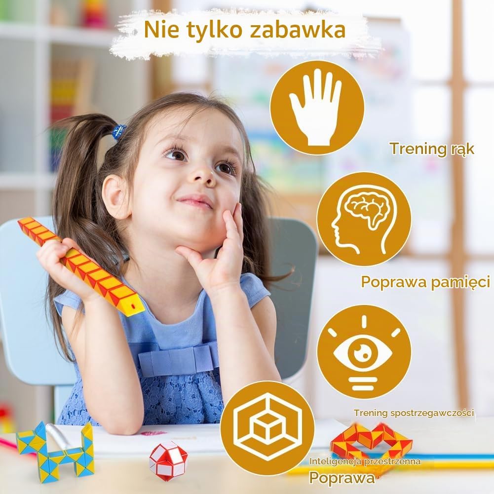 Detalle 2 de Ainiv 3526786 – magiczny wąż-puzzle 3D z 24 ruchomymi segmentami
