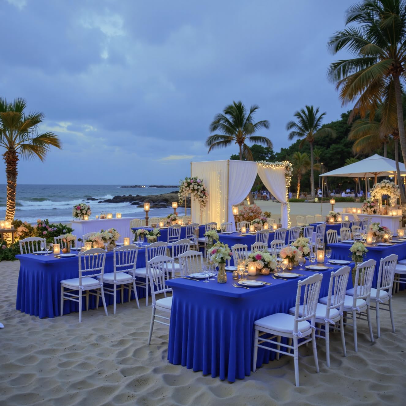 Thumbnail 4 de leegleri Royal Blue 6ft Spandex Tablecloths