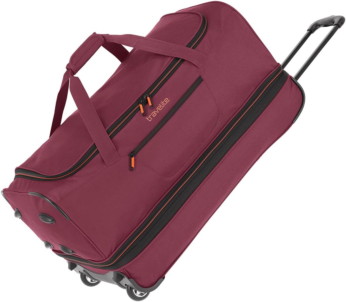 Detalle de Travelite trolley sac de voyage à roulettes grand BASICS : 98–119 L, 70 cm, Bordeaux