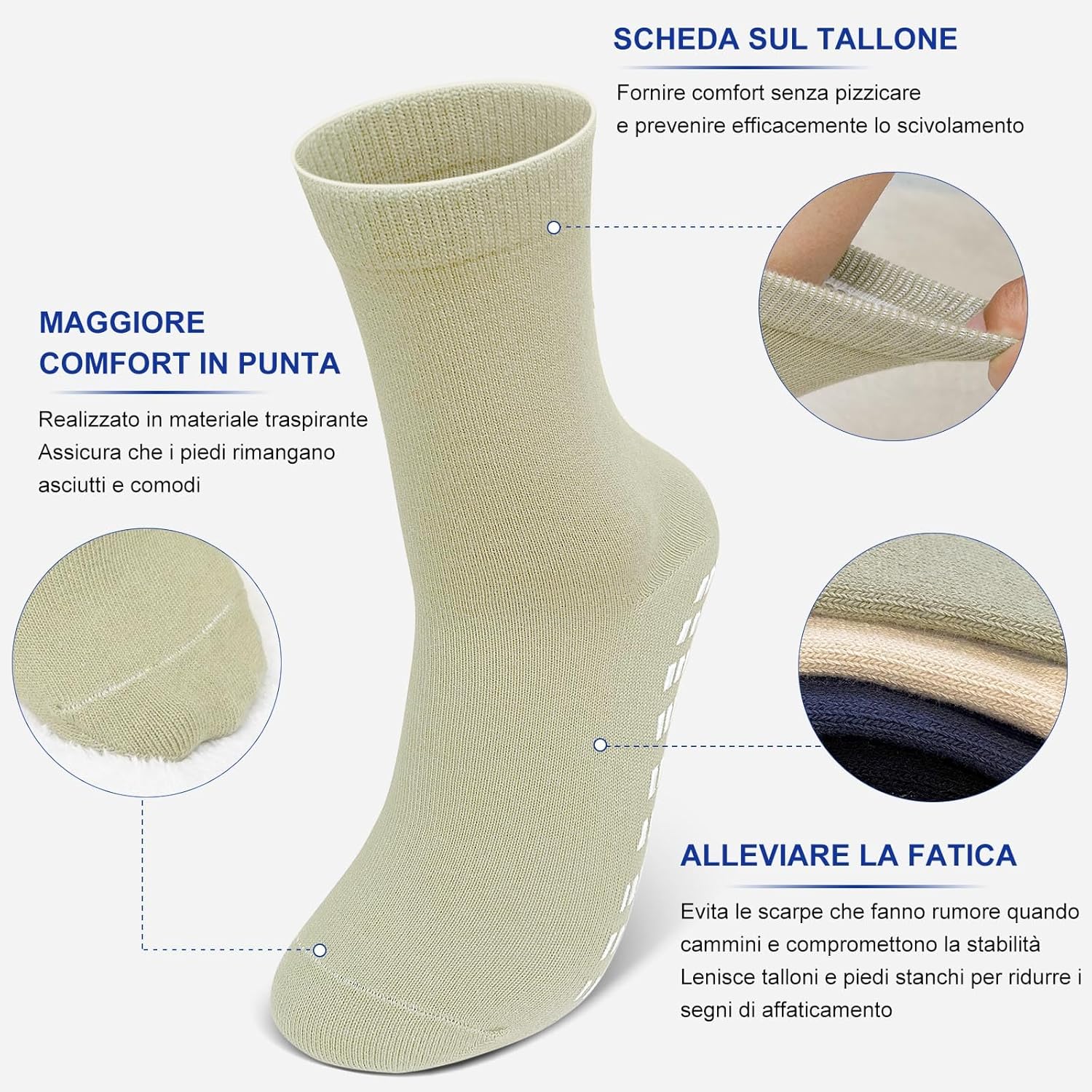 Thumbnail 2 de PUTUO Uomo Calze Antiscivolo Cotone 39-50