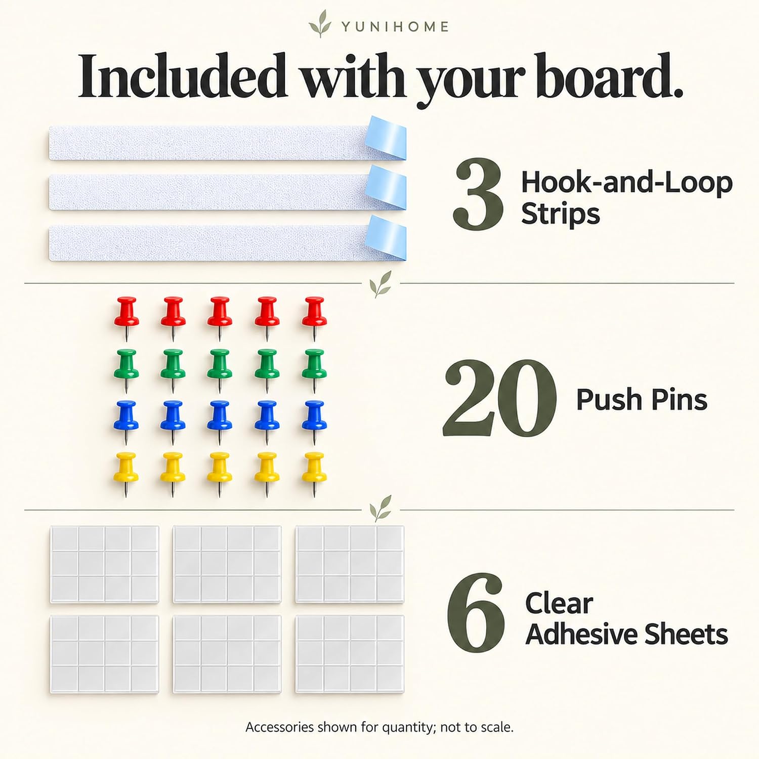 Detalle 1 de Yunihome Foldable Felt Bulletin Board, 24 x 18 Inches, Black, 20 Push Pins