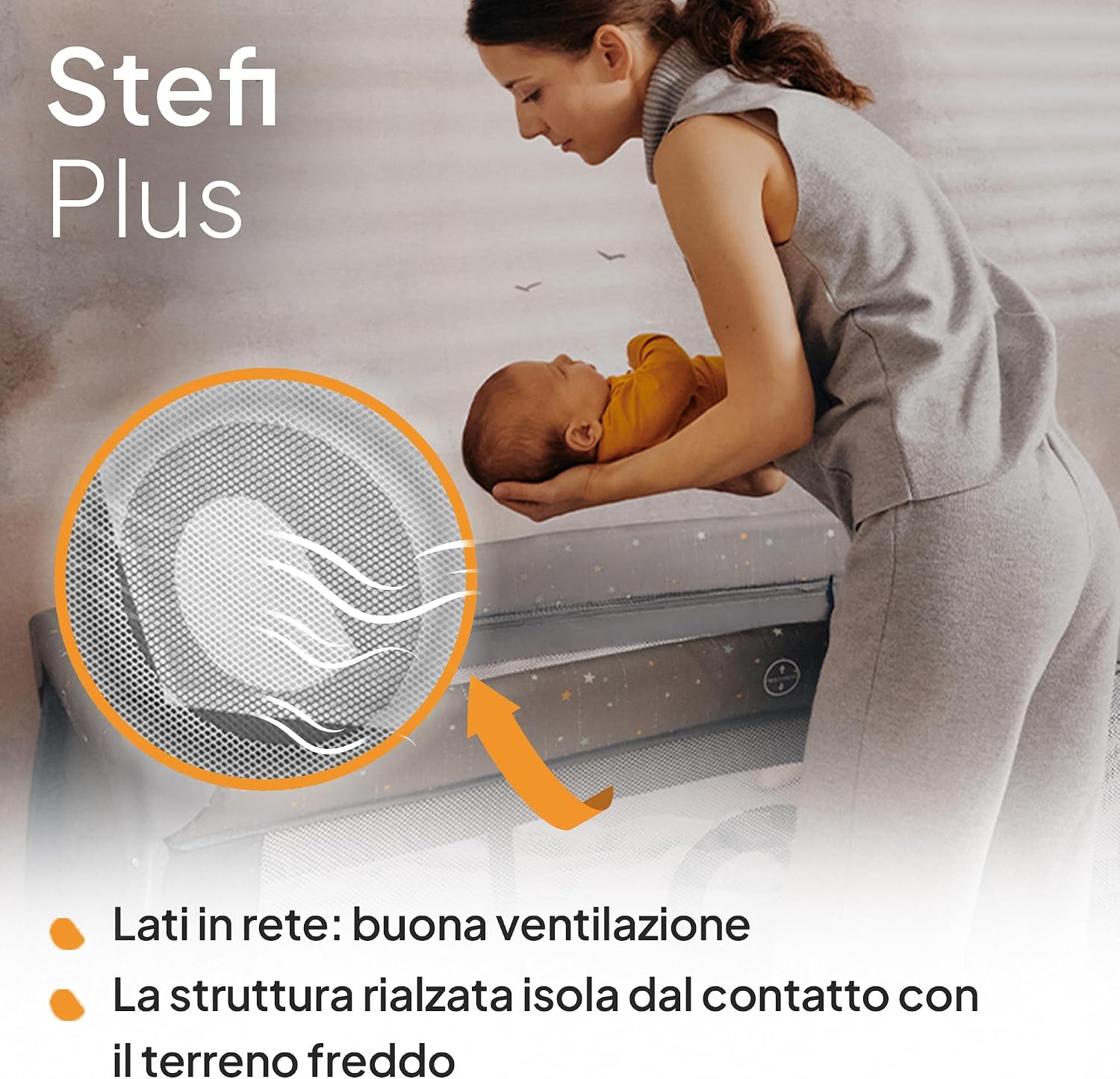 Thumbnail 4 de Lettino da Viaggio STEFI PLUS di Lionelo: pieghevole, con materasso e 2 livelli per bambini 0–3 anni