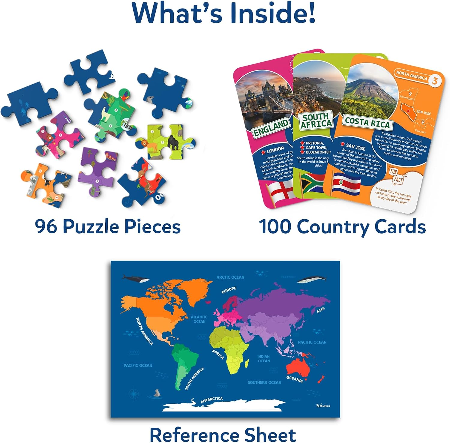 Detalle 2 de Skillmatics World Map Puzzle 96 Piece