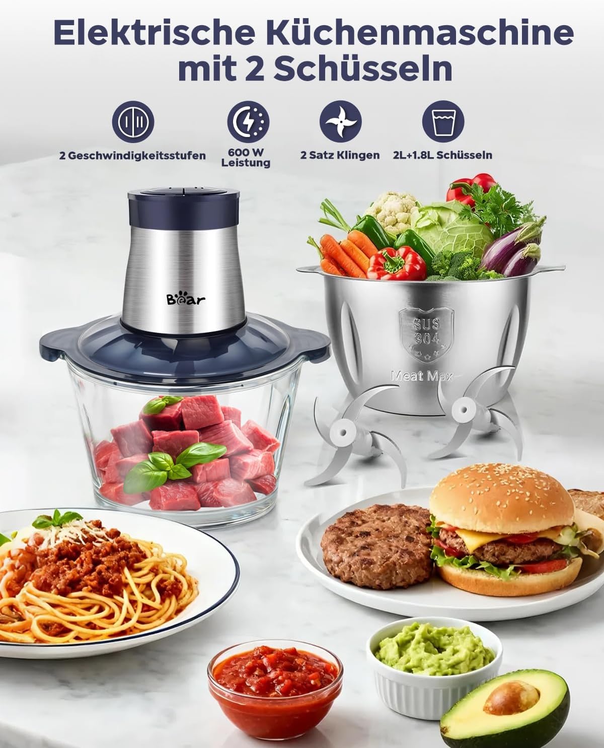 Thumbnail 1 de Bear 2L+1.8L Zerkleinerer 600W