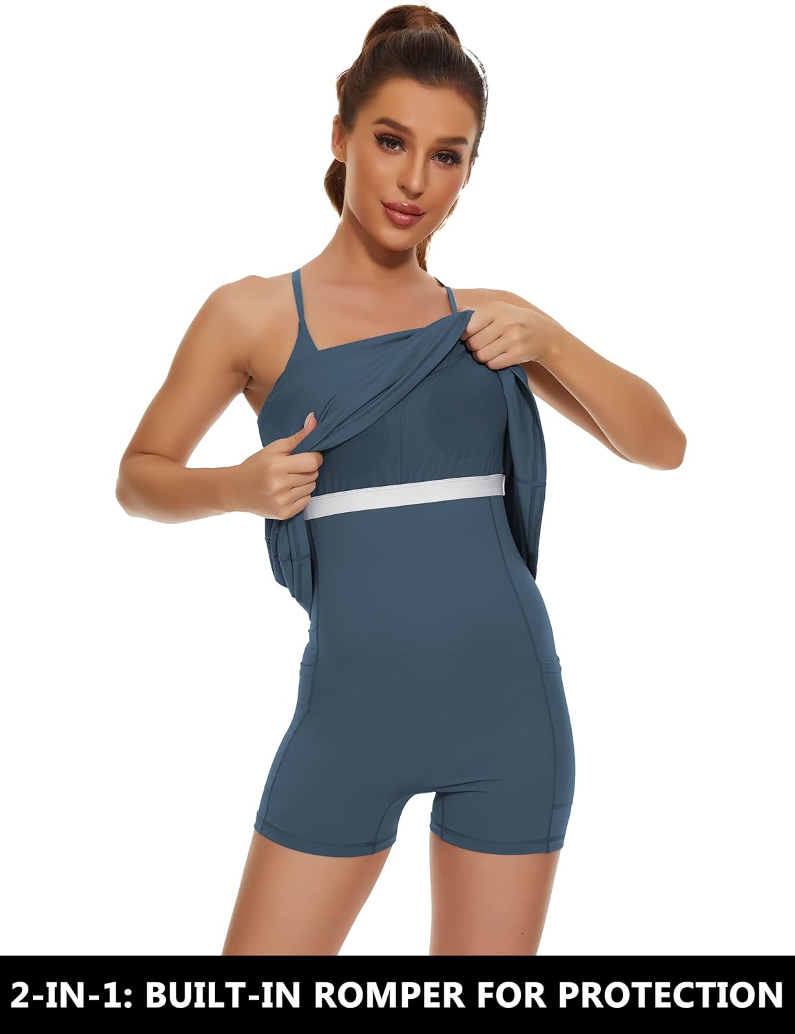 Thumbnail 3 de Desol Women's Tennis Dress: 2-in-1 Golf Workout Dress with Built-in Bra & Shorts Pockets