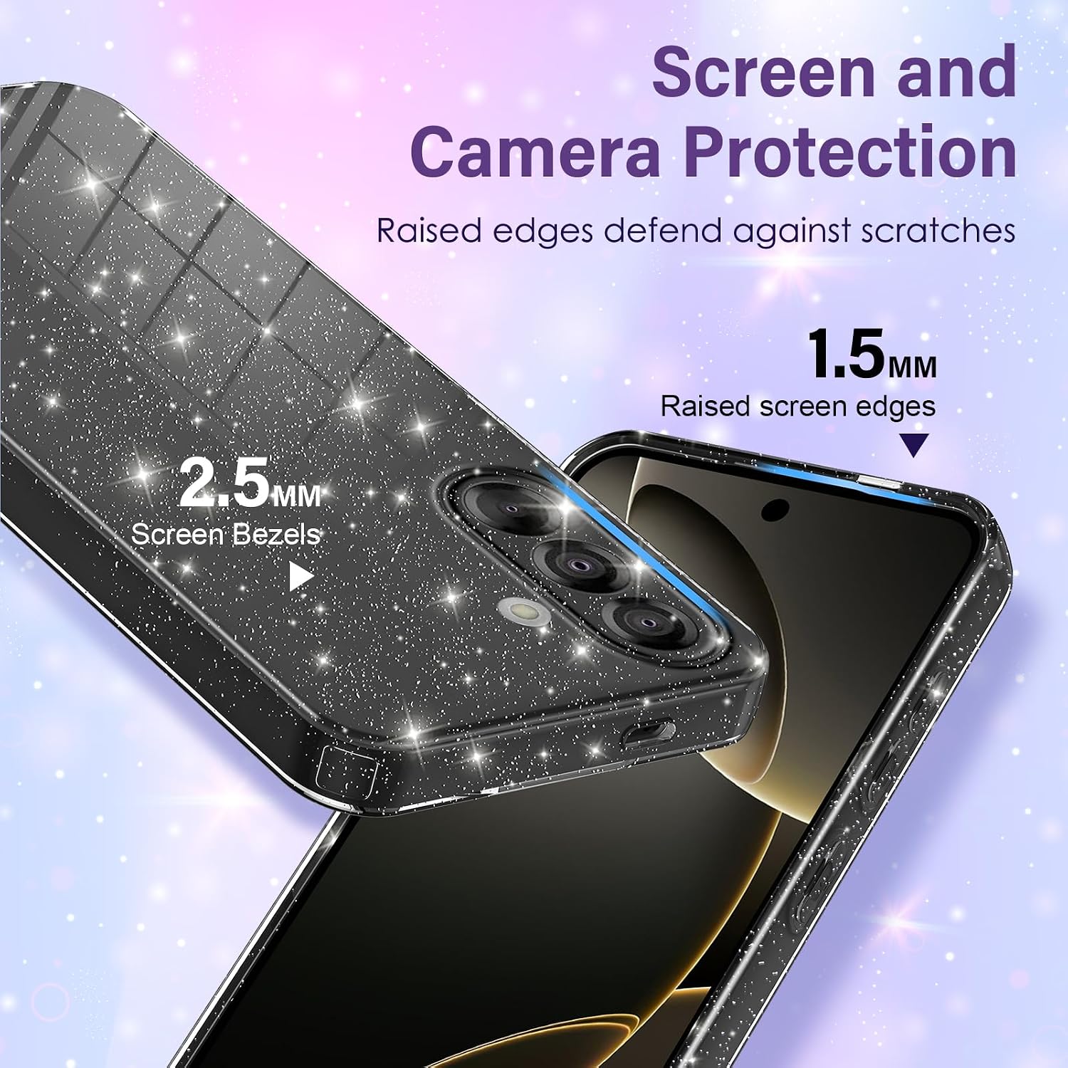 Detalle de Paitech Glitzer Hülle für Samsung Galaxy A17 – Dünn, flexibel und kratzfest