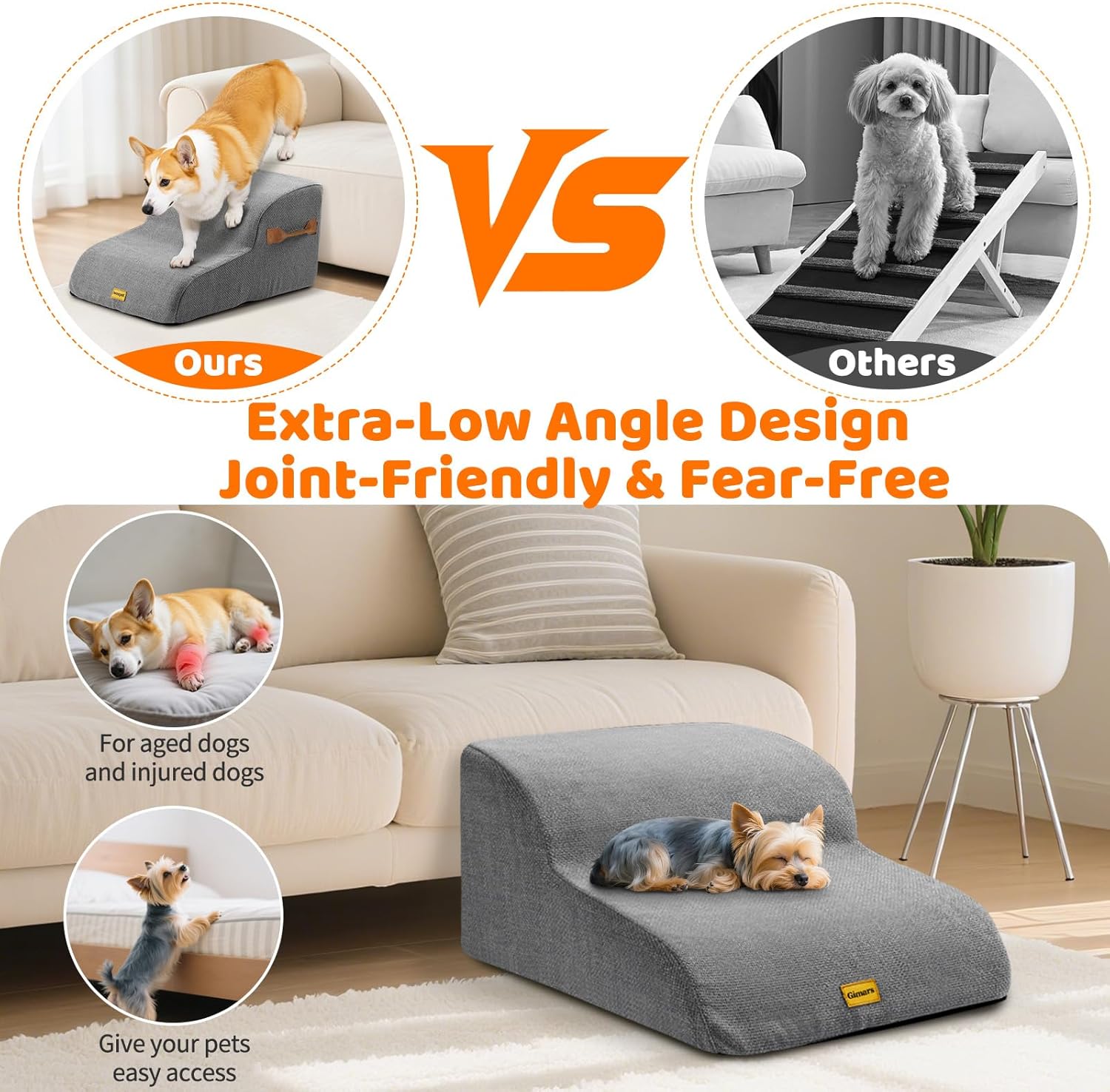 Thumbnail 4 de Gimars Escalera 2 peldaños 55 cm para perros