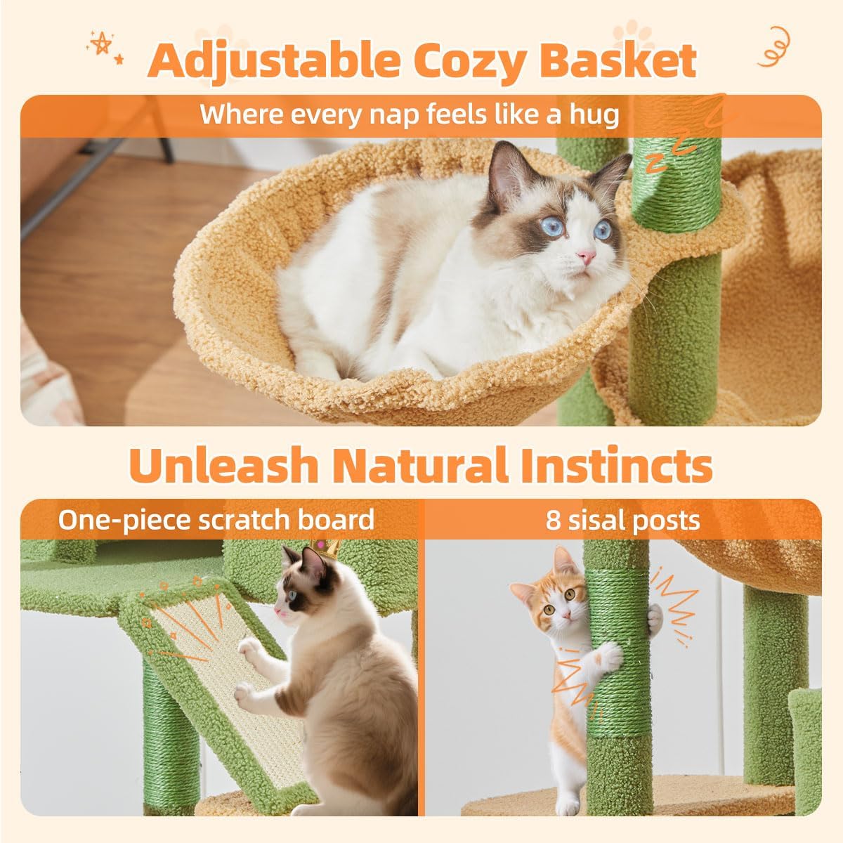 Thumbnail 5 de Taoqimiao 180CM Kratzbaum Groß Katzenbaum Stabil mit Katzenhaus