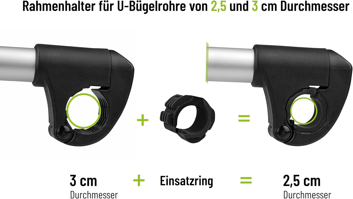 Thumbnail 5 de EUFAB 11629 Rahmenhalter abnehmbar kurz Ø 25+30 mm – Schwarz/Silber