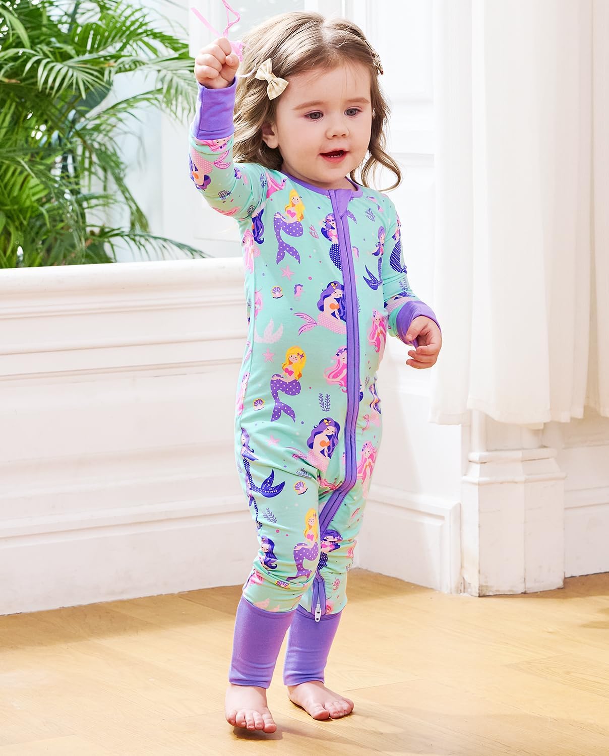 Thumbnail 3 de babee Reshinee Bamboo Viscose Baby Sleeper: Convertible Zipper Romper (0–24M)