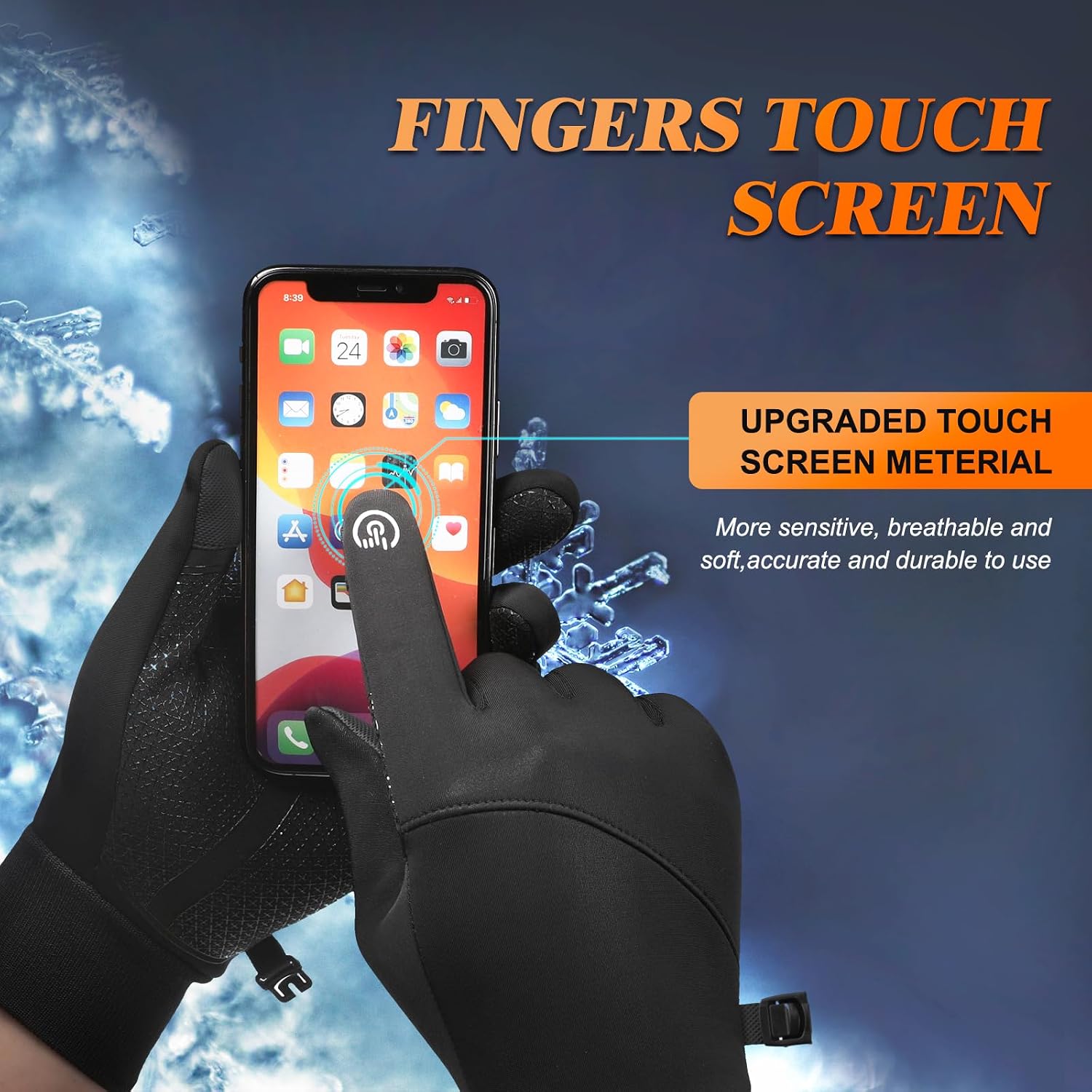 Detalle 2 de CRAZY SHARK Winter Warm Gloves windproof thermal gloves