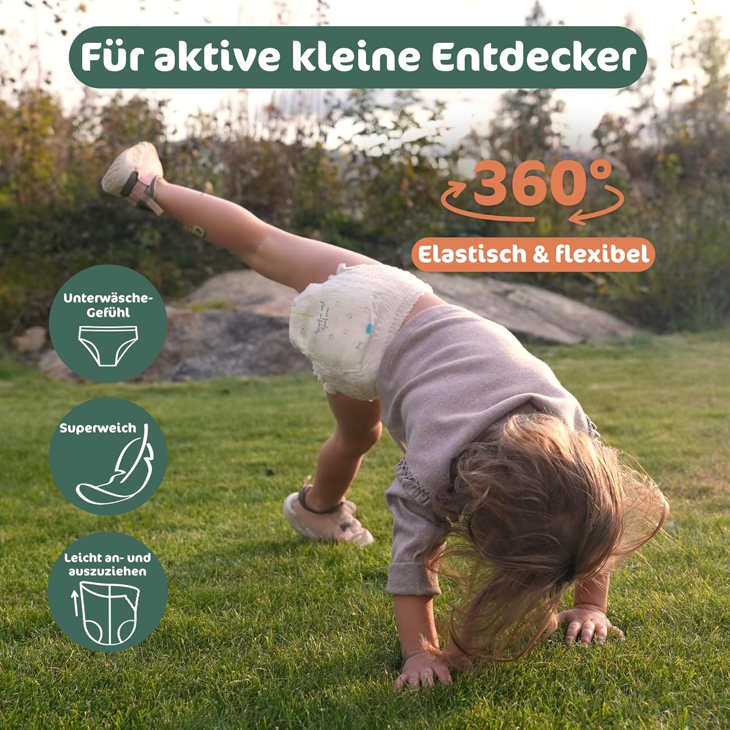 Detalle de Naty FreeMovers Baby Pants Windeln Größe 5 (12–18 kg), 80 Stück – hautverträglich, saugstark & auslaufsicher