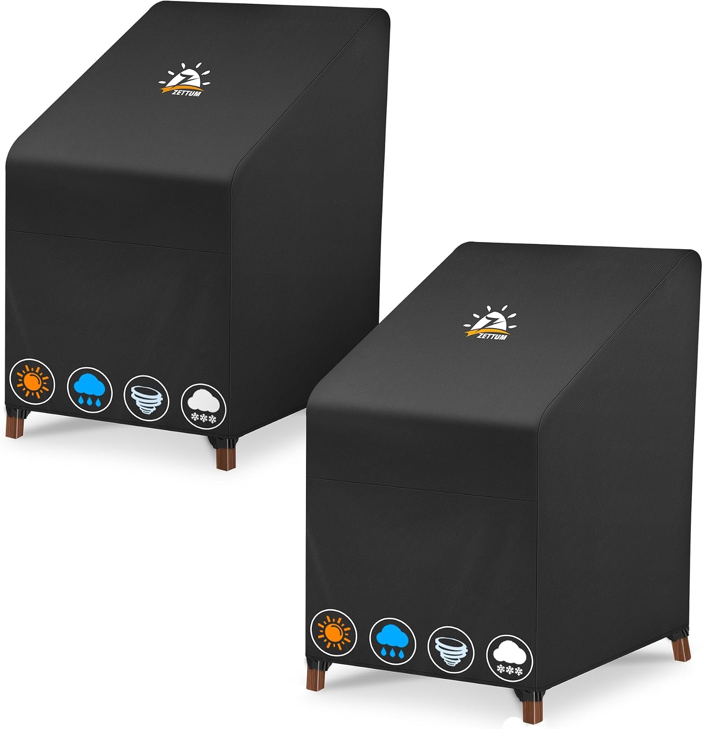 Detalle de Zettum OSPC-28-36-47-BLK-2P stapelstoelhoezen, 2 stuks, 600D Oxford