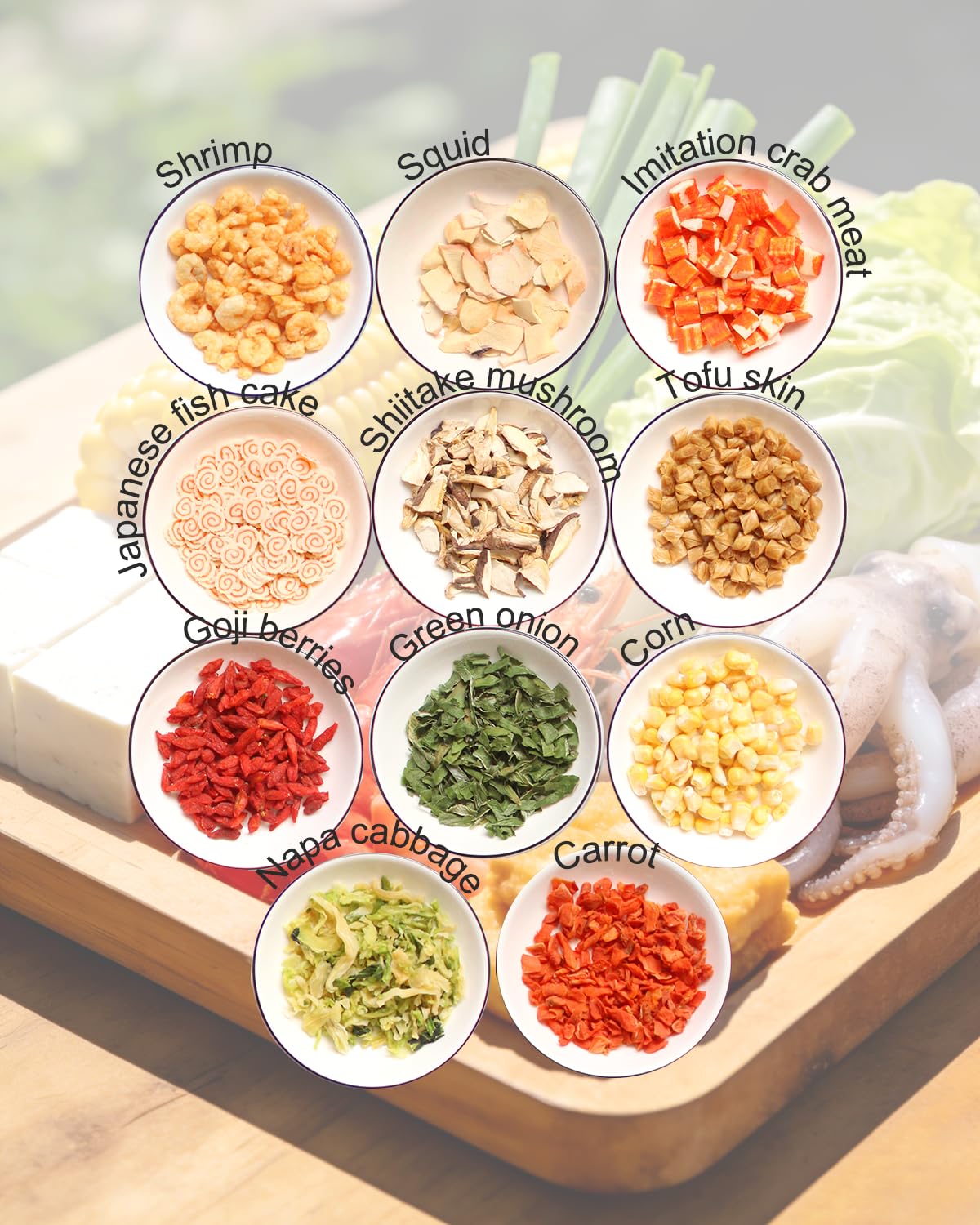 Detalle 1 de Seafood Ramen Topping Mix, 14 oz, with Shrimp, Squid & Shiitake