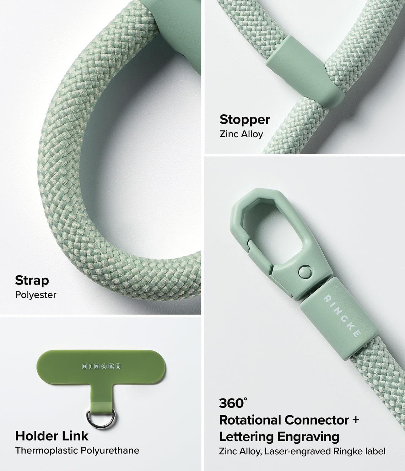 Detalle de Ringke Holder Link Flow Finger Ring Strap with Patch - Mute Mint