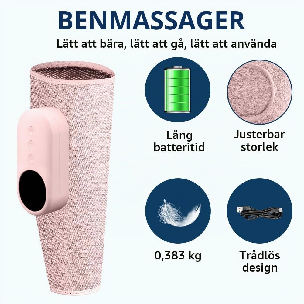 Detalle 2 de AOGOE 5172877 benmassageapparat med värme, tre lägen och justerbar intensitet