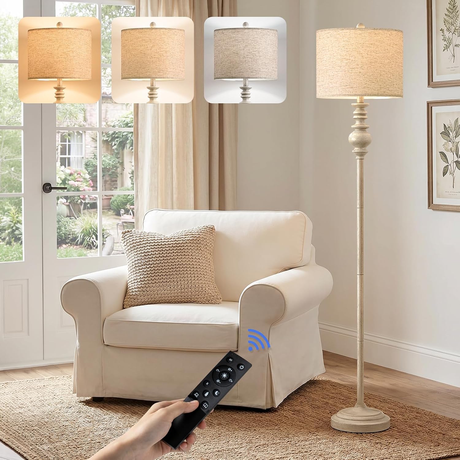 Detalle de BOBOMOMO Farmhouse Floor Lamp 64.25-inch
