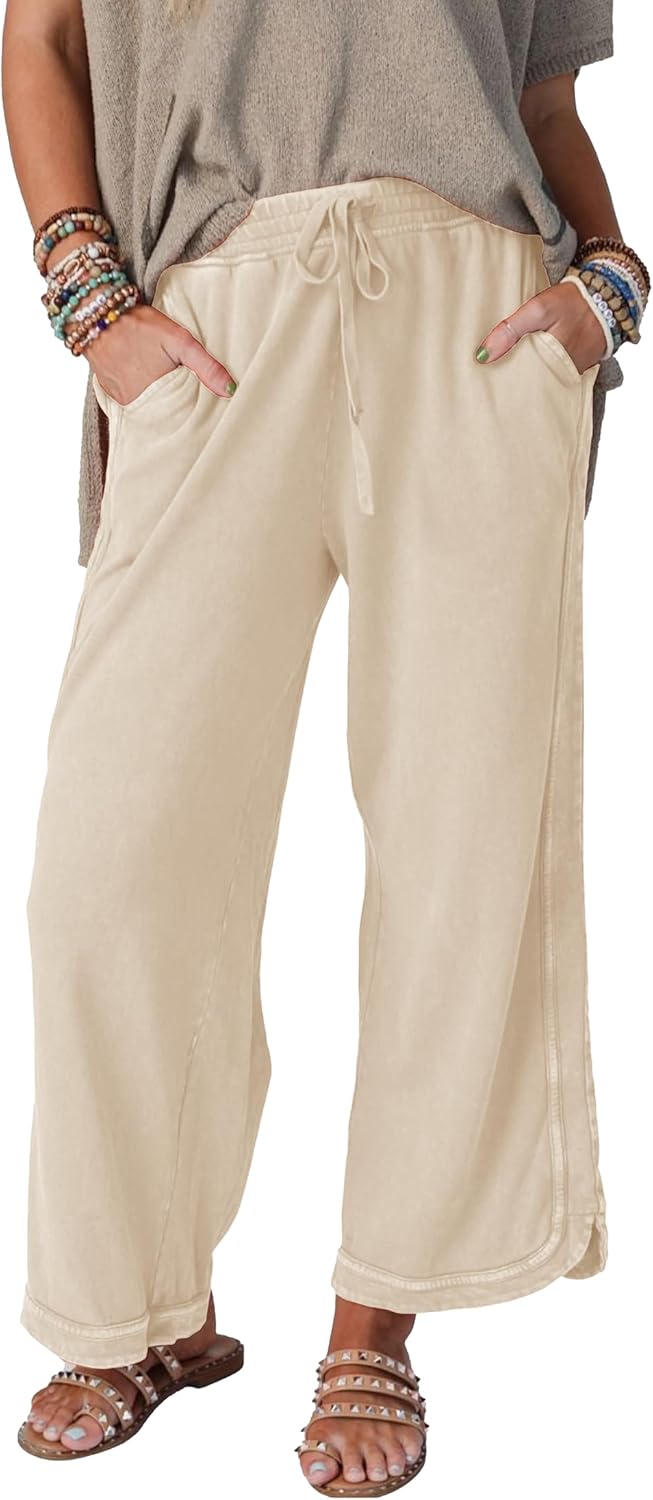 Thumbnail 6 de Malajisi Women's Casual Wide Leg Pants: High-Waist Drawstring Sweatpants with Pockets