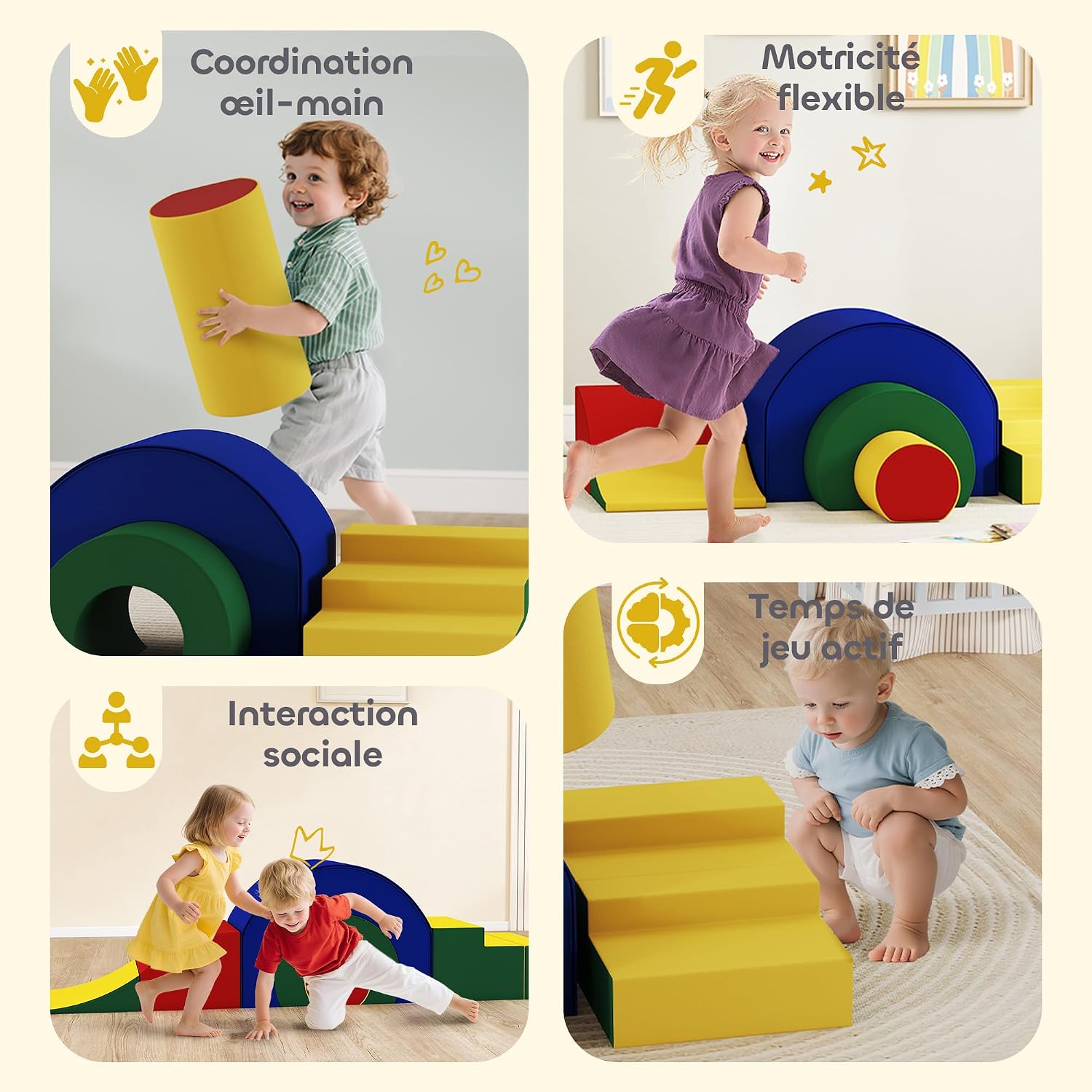 Thumbnail 4 de AIYAPLAY Parcours motricité bébé modulable