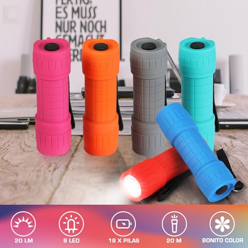 Thumbnail 1 de EverBrite 6-Piezas Linterna de 9 LED: juego compacto y colorido para exterior y emergencia