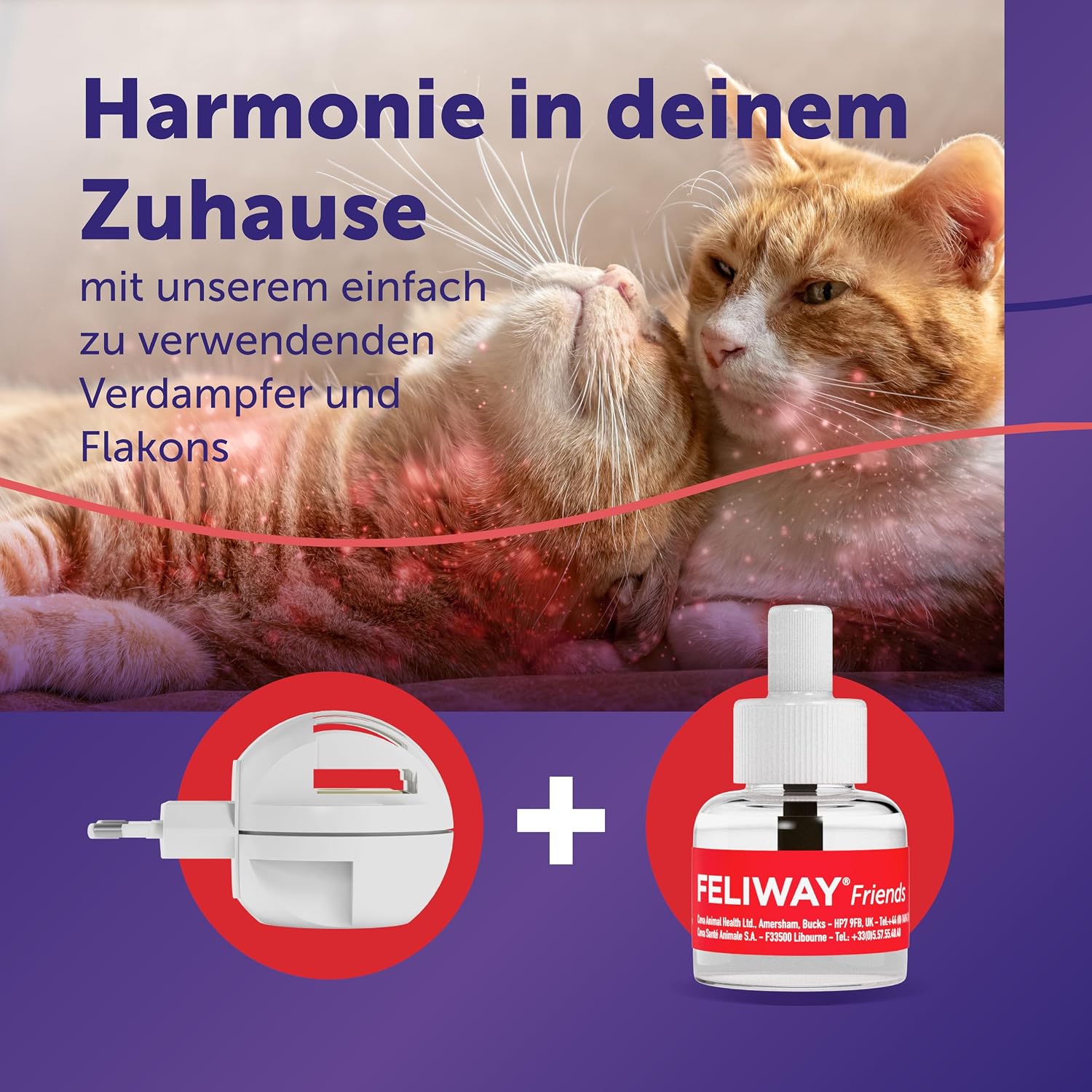Thumbnail 2 de FELIWAY Friends 30 Tage Pheromon Verdampfer Start-Set, 48 ml – Beruhigt Katzen und Kitten im Mehrkatzenhaushalt