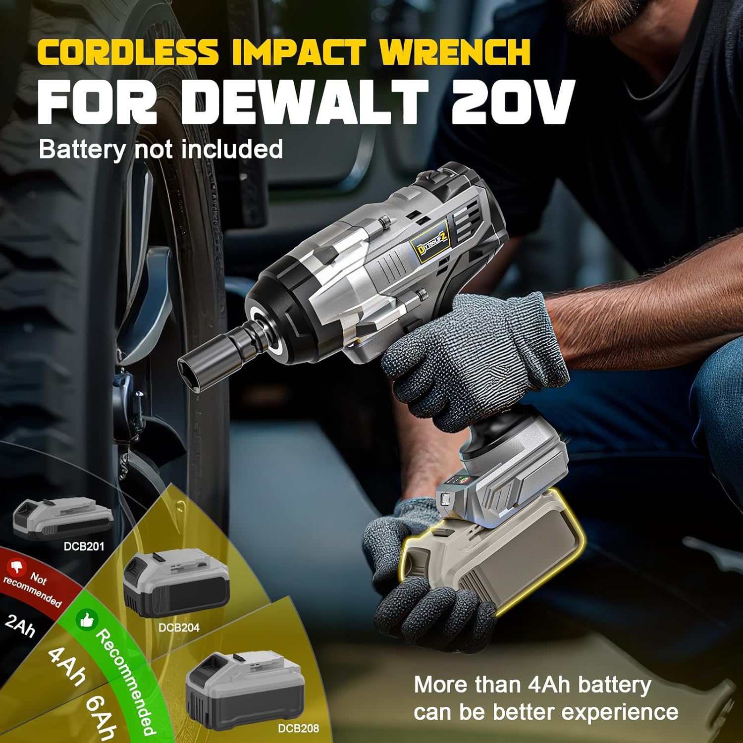 Detalle 2 de DIYtoolifz Cordless Impact Wrench 1700 Ft-lbs