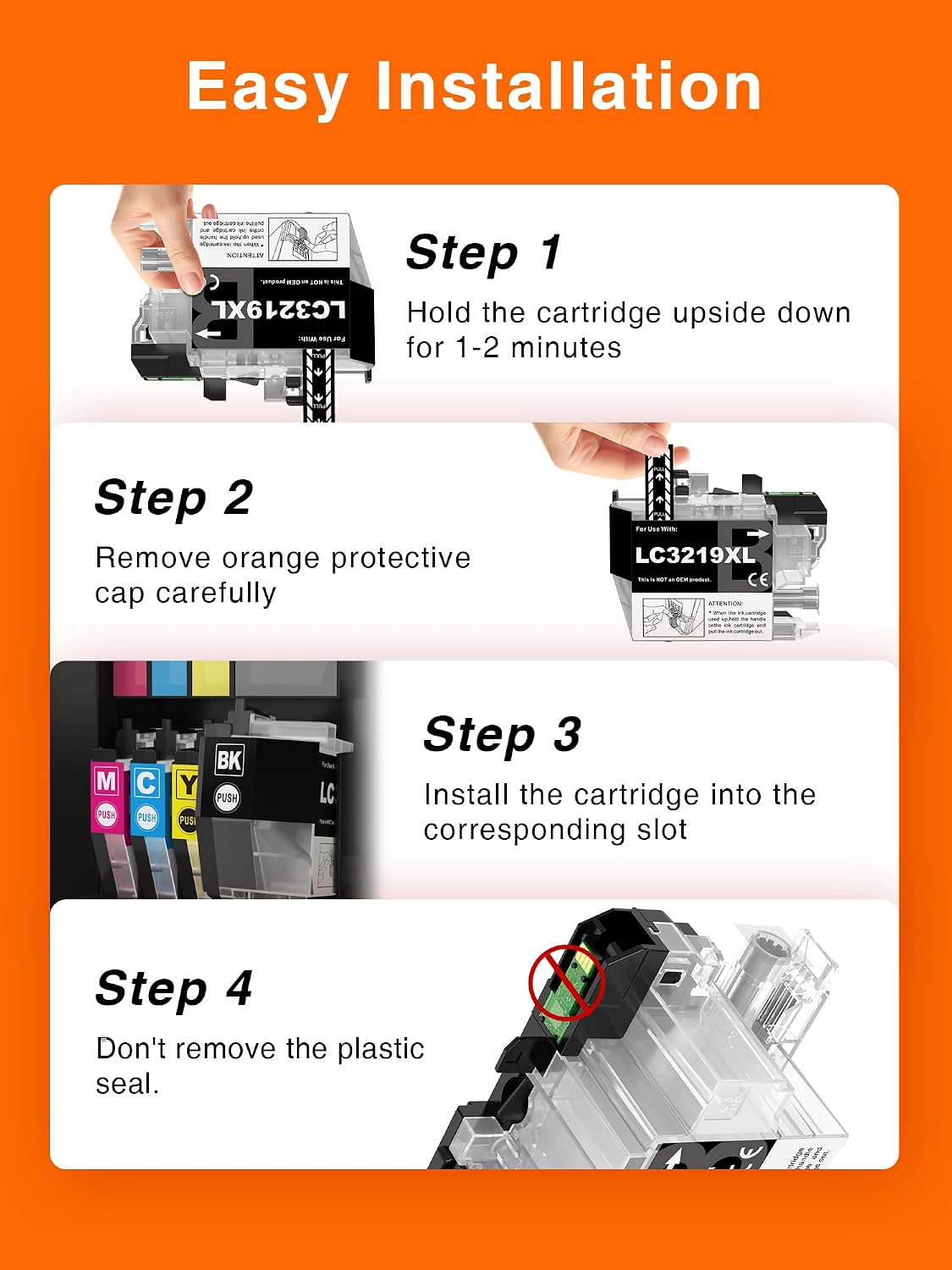Thumbnail 4 de Kuva LC3219XL/LC3219 compatible ink cartridges for Brother (LC3217/LC3219XL) – Black, Cyan, Magenta & Yellow