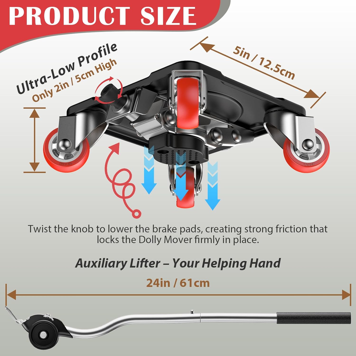 Thumbnail 2 de ONEON Heavy Duty Furniture Movers with Wheels Dolly – 1100 lbs capacity, 360° Castors, auxiliary lifter