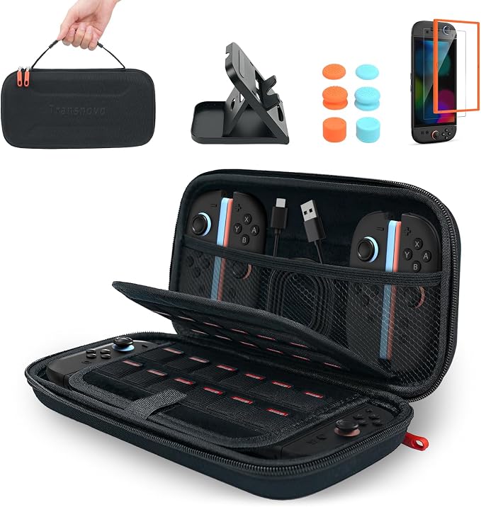 Detalle de TRANSNOVO Funda para Nintendo Switch 2 con Ranura y Accesorios